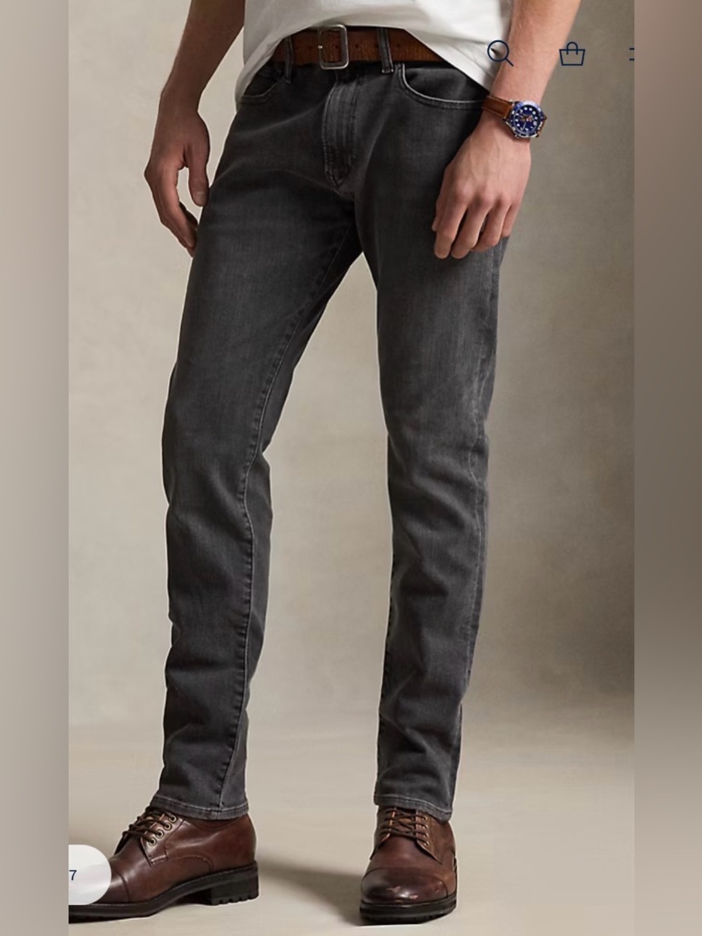 Polo by Ralph Lauren Parkside Active Taper Stretch Jeans in Dark Charcoal